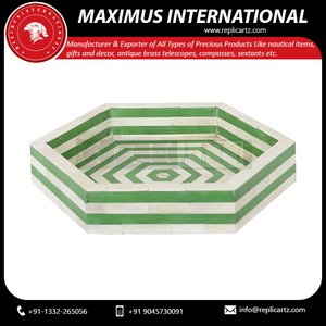 Maximus International Handcrafted Metal Art Deco Serving <b>Tray</b> Rope Handles | Rustic Decorative Display for Home Dining Coffee - Product Image 6