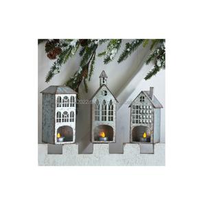 Portavelas de metal galvanizado hecho a mano decoración del hogar para Navidad de proveedor de confianza - Product Image 1