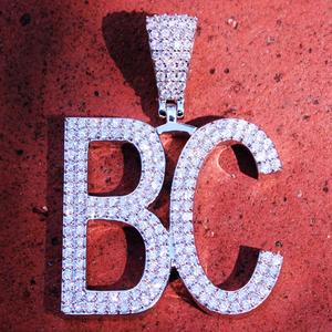 Personalizzato Hiphop moda ghiacciato zircone diamante piatto <span class=keywords><strong>d</strong></span>'oro <span class=keywords><strong>925</strong></span> in <span class=keywords><strong>argento</strong></span> Sterling lettera collana pendente per gli uomini - Product Image 6