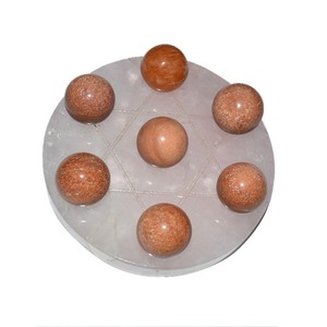 Pedido en línea para disco de cuarzo rosa con generador de bolas de chacra, disco de cuarzo rosa con generador de bolas de chacra - Product Image 1