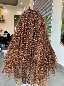 Extensiones de cabello humano vietnamita de varios donantes, textura rizada, rizos teñidos color marrón piano, de 8 a 32 pulgadas. - Product Image 3