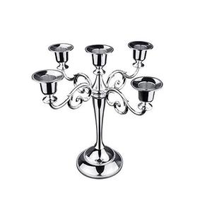 Centres de table candélabres en aluminium argenté faits à la main de qualité exclusive pour la décoration de la maison et du mariage personnalisable écologique - Product Image 2