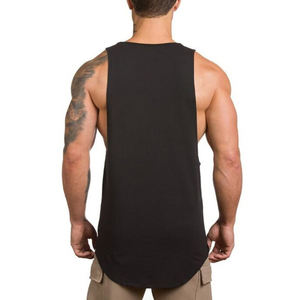 2022 verano hecho a medida de alta calidad 100% algodón Fitness deportes camiseta sin mangas para hombres Casual tejido músculo chaleco al por mayor - Product Image 3