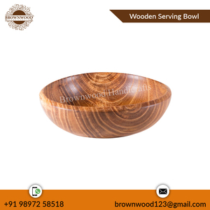 Cuenco de madera de acacia maciza personalizado de excelente calidad, cuenco de madera hecho a mano para servir, diseño único al mejor precio al por mayor - Product Image 2