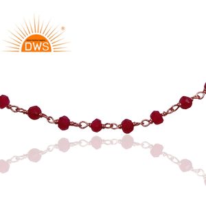 Bracelet perlé en calcédoine rose plaqué or rose 925 argent filles Bracelet fournisseur de bijoux Collection classique - Product Image 2