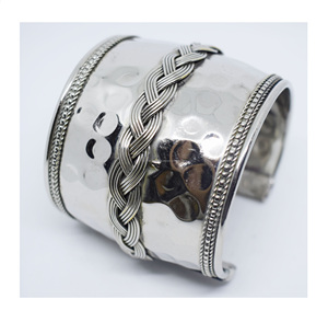 2025 New Year California Titanium Plating Jewelry Design <b>Silver</b> Bright Enamel Finish heirloom style <b>bracelet</b> <b>Cuff</b> for Women - Product Image 4