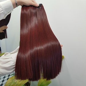 뼈 스트레이트 피아노 다크 브라운 다크 오렌지 슈퍼 더블 하이 퀄리티 부드러운 부드러운 큐티클 정렬 원시 베트남어 레미 인간 확장 - Product Image 4