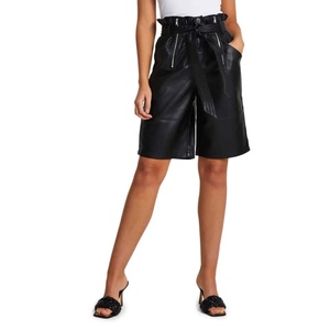 Jupe en cuir véritable pour femme, taille mi-haute, coupe classique, décontractée, avec cordon de serrage, grande taille, séchage rapide, imperméable - Product Image 1