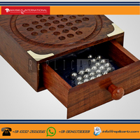 Jeu de société Solitaire en bois avec boules en acier inoxydable-Jeux de voyage pour adultes Puzzle en bois Puzzle de société et jeux de stratégie