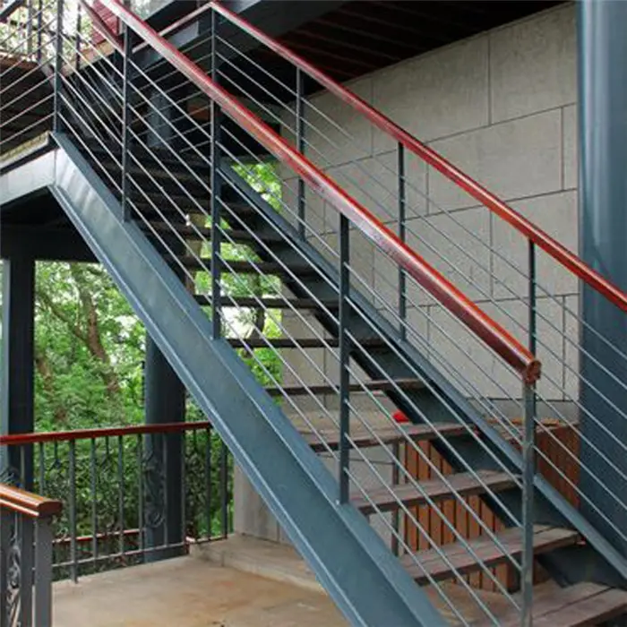 Daiya modelos de escadas de ferro com ferro fundido, escadas de aço carbono com trilho de madeira