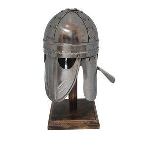 Casque Vintage à armure médiéval, décoratif pour la maison, avec armure de chevalier de vernis argenté, pour la vente en gros et décoration - Product Image 1