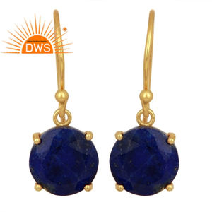 Boucles d'oreilles Lapis-Lazuli naturelles en pierre précieuse, plaqué or 14k, 925 argent, vente en gros, livraison gratuite - Product Image 1