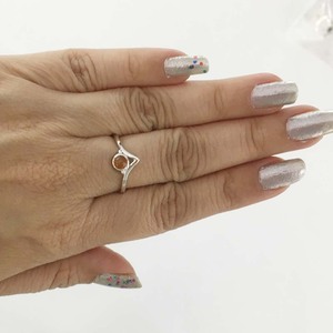 แหวนแต่งงานสเตอร์ลิงเงิน100% 925ดีไซน์เรียบง่ายไม่เหมือนใครแหวนแต่งงานพลอยคาร์เนเลียนจากธรรมชาติน่ารักคุณภาพดีติดตั้งกรอบสำหรับ - Product Image 4