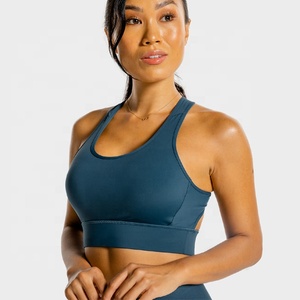 <b>Cheap</b> Price Women's Long Line <b>Padded</b> Yoga Sports Bras with Built-in Removable Cups Medium Support 100% Polyester - Product Image 1
