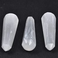 Varita de Cristal de Selenita Natural para Mujer, Feng Shui, Punta Cónica Tallada y Grabada, Regalos Espirituales, Decoración de Habitación, Sanación, Boda, Amor