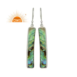 Hot Selling Fine Sterling Silver Bar Shape Earring Natural Abalone Shell Gemstone Earring Gemstone Jewelry Manufacturer