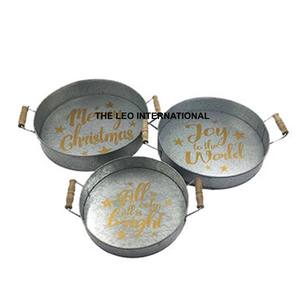 Bandeja Decorativa Navideña de Metal y Hierro, Redonda, para Servir Dulces en el Hogar, Cocina, Comedor, Diseño Clásico - Product Image 2