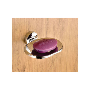 Porte-savon mural moderne et écologique pour salle de bain avec finition en laiton et chrome - Product Image 1