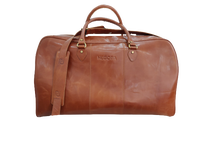 Bolsa de Viaje Unisex de Cuero Genuino Marrón Oscuro, Estilo Bohemio, con Cierre de Cremallera y Broche, Personalizable con Logotipo, Diseño Elegante con Patrón de Caramelo