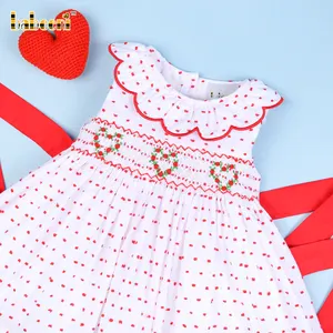 Çiçek kalp geometrik önlük elbise OEM ODM toptan günlük elbiseler çocuklar kızlar için elbiseler-BB2547