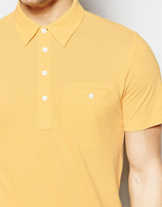 Wholesale 100% Cotton 200g Custom Pocket Blank Polo Button Polo <b>Shirt</b> <b>Collar</b> Ribbed Polo <b>T</b> <b>Shirt</b> Men - Product Image 3