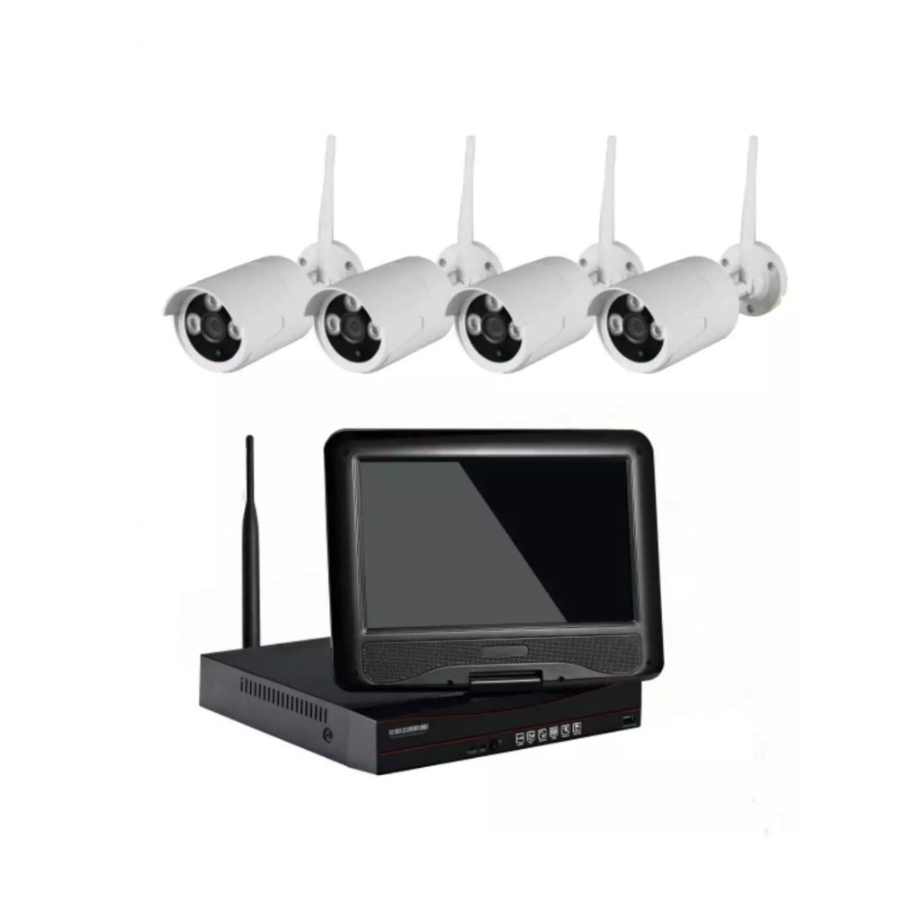Беспроводной 720P IP камера 4-канальный NVR Kit HK-NVR1004M-W-KIT-720P системы видеонаблюдения с 10 дюймов ЖК-экран
