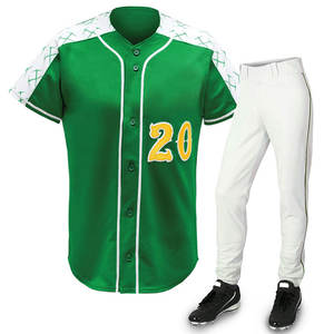 Uniforme de béisbol de poliéster personalizado, uniforme de corte regular liso y de alta calidad - Product Image 3