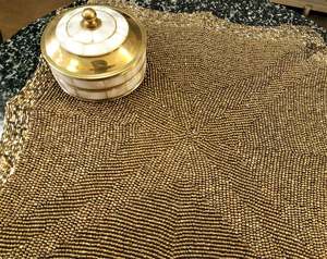 Top Quality Handmade Handcrafted Decorative Gold Beaded Placemat at Very Low Budget Discounted Price - Product Image 3