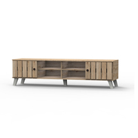 Mueble de TV Contemporáneo de Lujo y Alta Calidad con Almacenamiento, Diseño Moderno con Puertas, Tablero de Aglomerado/Partículas, Mueble para Sala de Estar