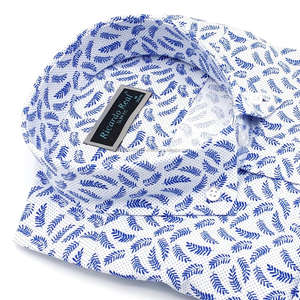 เสื้อสแปนเด็กซ์สำหรับผู้ชายผ้าคอตตอนลำลองพิมพ์ลายดอกไม้กระดุมแถวเดียวแห้งเร็วระบายอากาศเป็นมิตรกับสิ่งแวดล้อม - Product Image 4