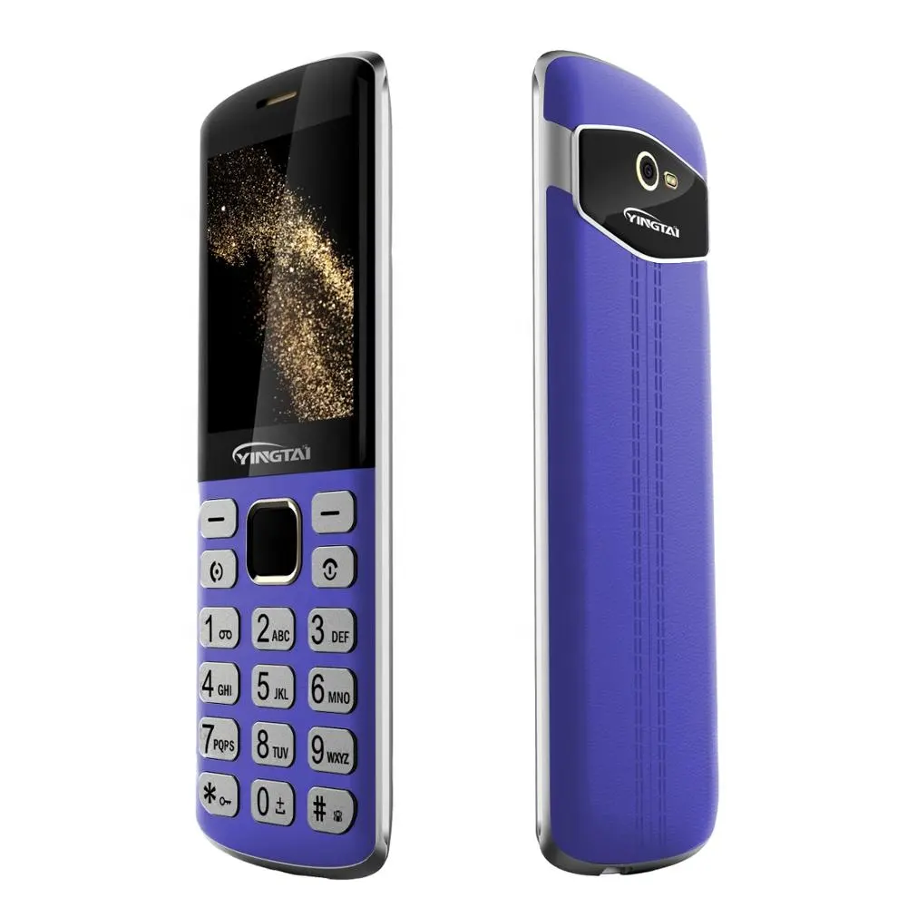 Hot selling 2.4 inch GSM very slim telefon dual sim keypad feature mobile phones with metal body