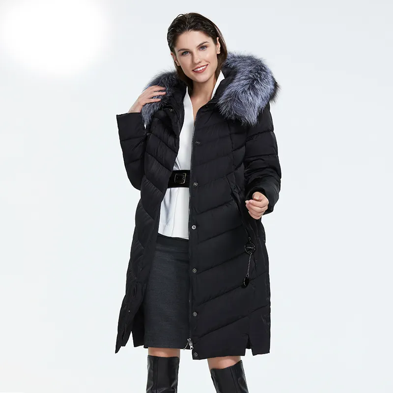 Excellent quality women winter long coat down jacket women with fur collar loose clothing outerwear Winter fo woman's