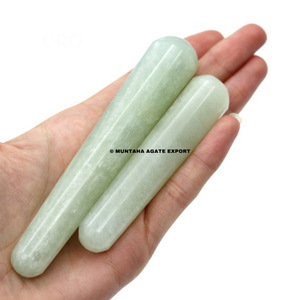 Venta al por mayor de salud belleza Jade piedra pluma masajeador acupuntura <span class=keywords><strong>Natural</strong></span> Aventurina verde Yoni varita Guasha Facial herramienta - Product Image 1