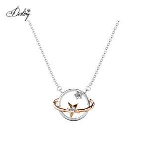 Colgante Daisini Guardian of Galaxy Star y Planet adornado con cristales de Swarovski joyería lindo collar celestial - Product Image 1