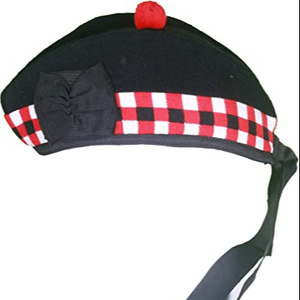 THISTLE ROSE ENTERPRISES Glengarry <b>Hat</b> Red White Black Dicing Model TRE-381 - Product Image 1