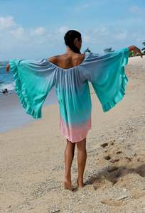 เสื้อคลุมมัดย้อมลายดอกไม้สไตล์โบฮีเมียนลำลองสำหรับผู้หญิงใส่ในฤดูร้อนเสื้อคลุมหลวมกระชับเป็นมิตรต่อสิ่งแวดล้อมซักได้ - Product Image 3