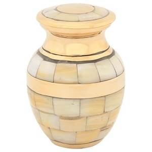 Urnes de crémation en gros Top qualité en laiton métal brillant poli fantaisie grande taille adultes urnes en gros perlées urnes de décoration - Product Image 4