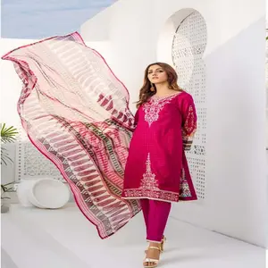 Trajes Pakistaníes para Mujer, Tela Swiss Lawn en Pakistán, Salwar Kameez, Vestido de Verano para Mujer, Ropa Femenina - Product Image 1