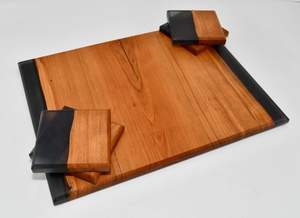 Tabla de resina y madera para picar queso europeo, 14X8 pulgadas, superventas - Product Image 6