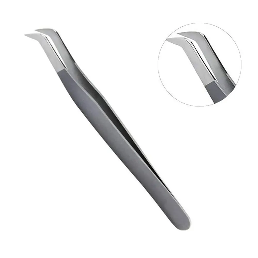 Best Eyelash Tweezers 90 Degree Perfect Hair Picking made of High Quality Stainless Steel for Professionals of Beauty Industry