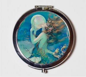 นางเงือกกับมุกกระจกขนาดกะทัดรัด-ทะเลชายหาดทะเลไซเรนทะเล - Product Image 1