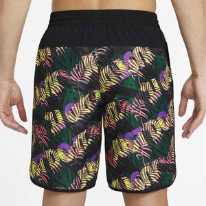 Short de bain pour homme en coton et élasthanne imprimé motif feuilles, séchage rapide, avec cordon de serrage, idéal pour la course, la gym, le yoga, la plage – Collection 2026 - Product Image 4