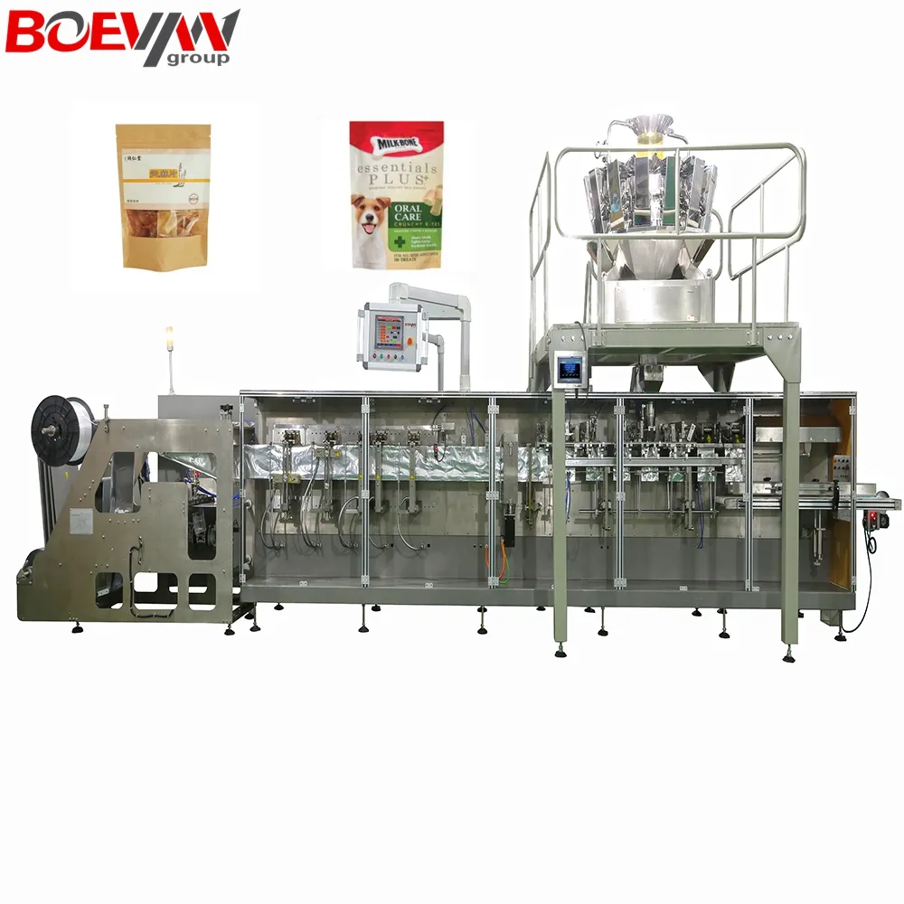 Horizontal Forming Filling Automatic of Double Shape Pouch for Tea and Potato Chips Packing Machine