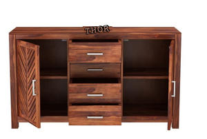 Armoire de cuisine en bois, mobilier de maison moderne, 2 portes de couleur marron - Product Image 3