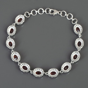 Cubic Zircon Garnet Stone <b>Bracelet</b> S925 Sterling <b>Silver</b> Gold Vintage <b>Bangle</b> Natural Birthstone Wholesale Lowest Price Jewellery - Product Image 4
