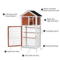 Bois Oiseau Canari Perroquet Volière Cage avec Nichoir