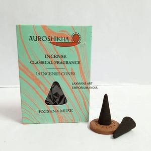 Conos de incienso de almizcle Auroshikha Krishna, conos de incienso perfumados al por mayor de La India, conos de incienso combinados - Product Image 1