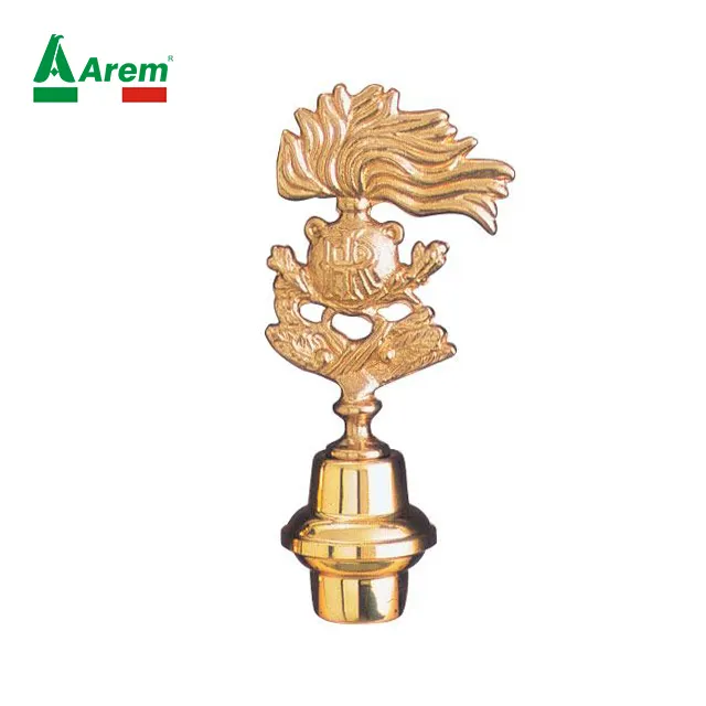 Low Moq Carabinieri Fast Delivery Gold Brass Hanging Decoration Flag Mounting banners tips screw pole ecommerce lance event
