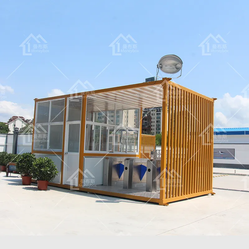 Casa de protección de contenedores con Control de acceso, sala de servicio al aire libre, prefabricada