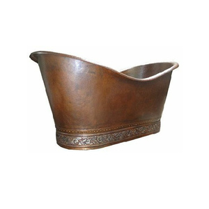 อ่างอาบน้ำทองแดงขนาดใหญ่ทำด้วยมือทำจากโลหะสีน้ำตาลเข้มของจักรพรรดิใหม่ดูหรูหราทันสมัยสไตล์วินเทจ - Product Image 6